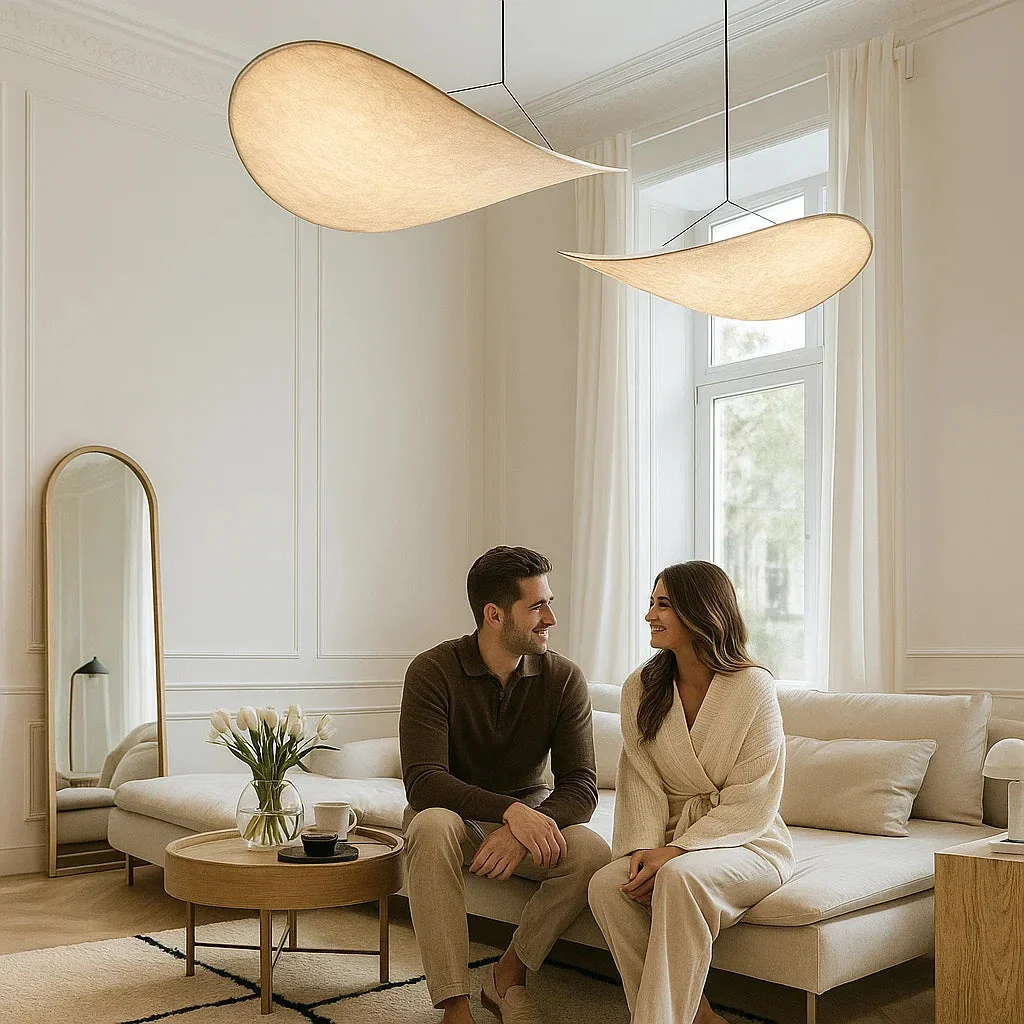 Oslo Ceiling Lamp – Silk Pendant Light with Remote Control - Image 2