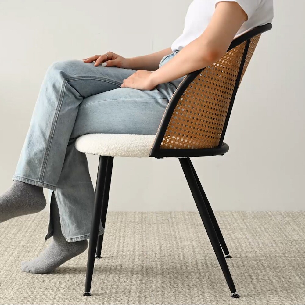 Cassia B22 – Modern Chair with Rattan Backrest - Image 9