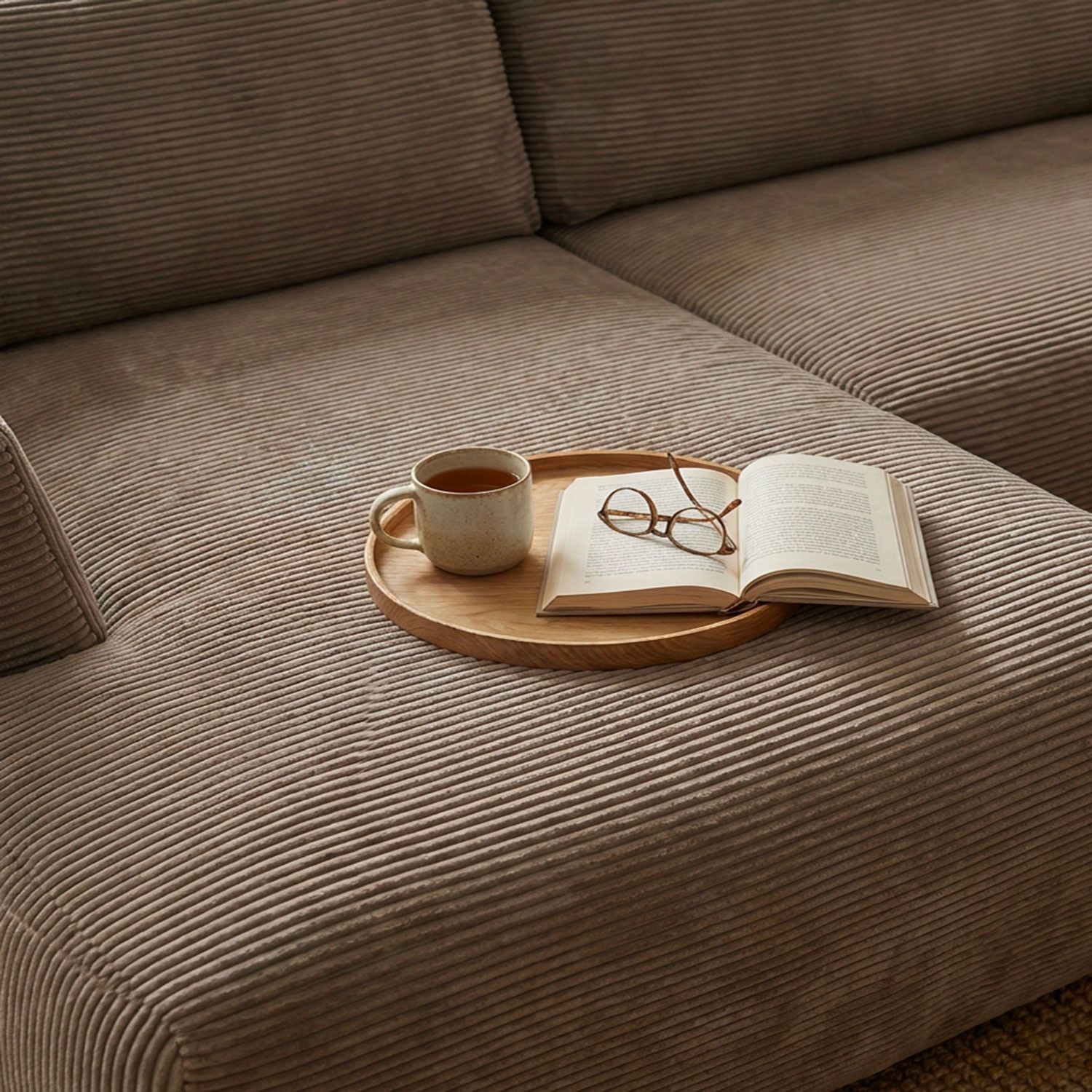 Arendal Corner Sofa – Left Facing – 4 Seater – Light Taupe Corduroy - Image 5