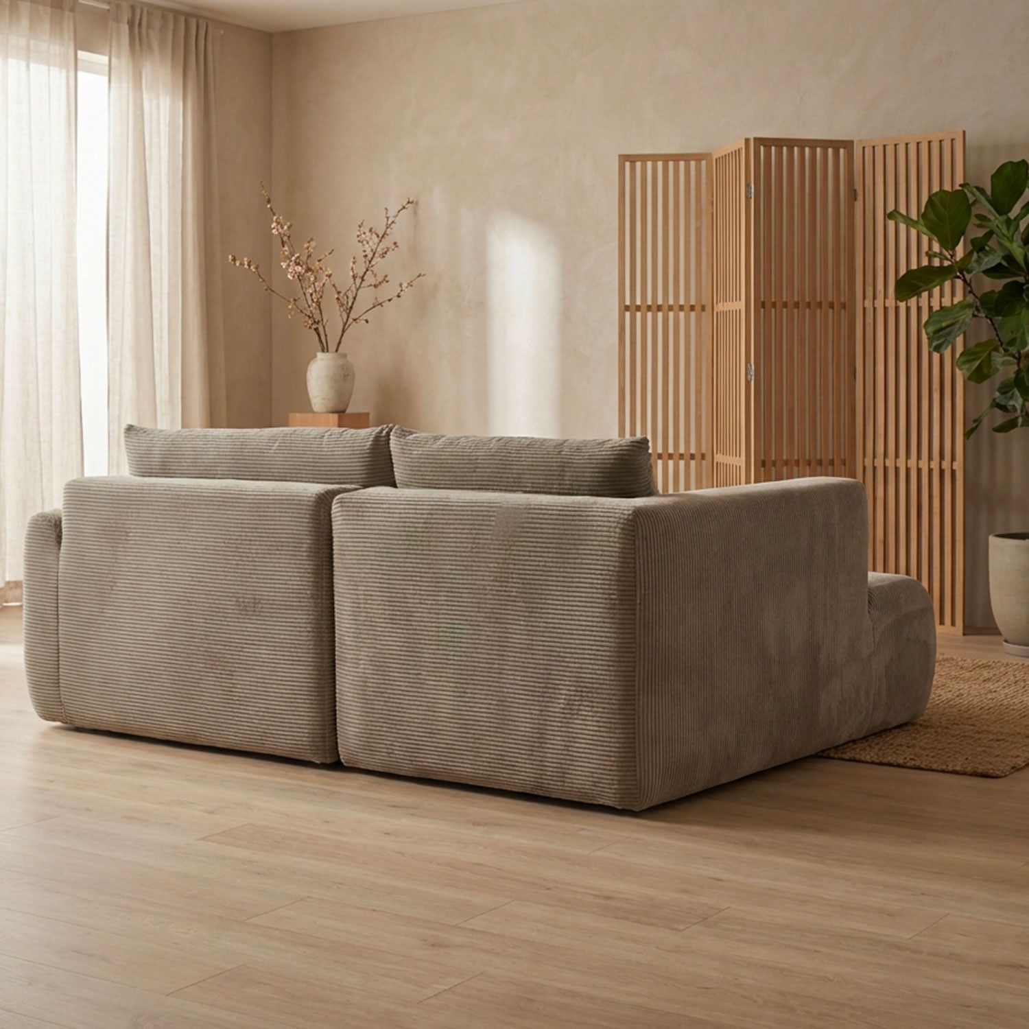 Arendal Corner Sofa – Left Facing – 4 Seater – Light Taupe Corduroy - Image 7