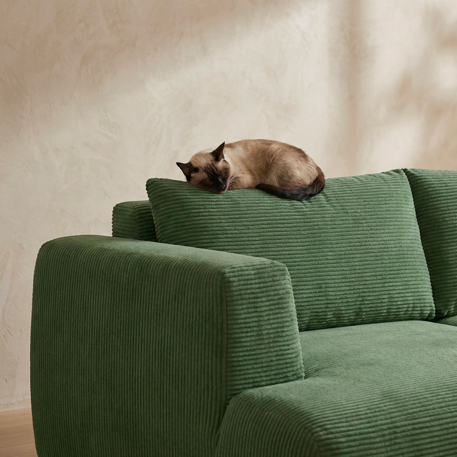 Arendal Corner Sofa – Left Facing – 4 Seater – Green Corduroy - Image 3