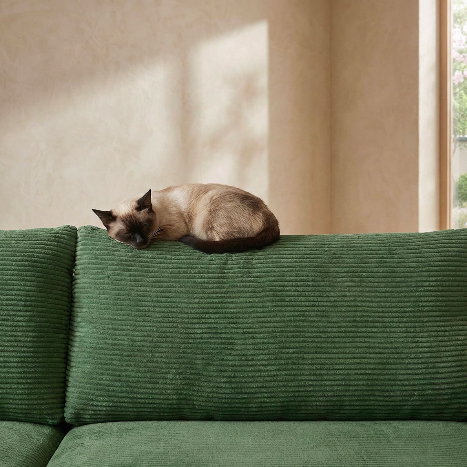 Arendal Corner Sofa – Left Facing – 4 Seater – Green Corduroy - Image 4