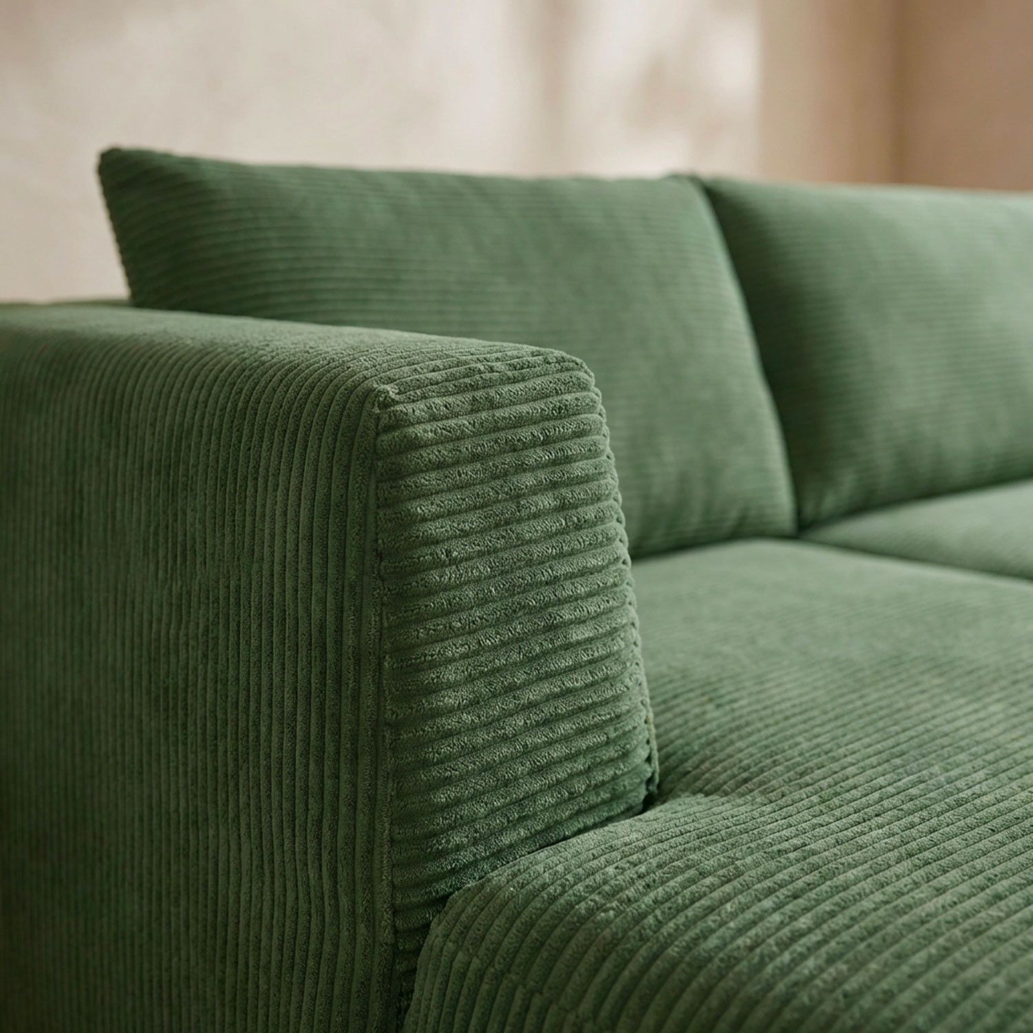 Arendal Corner Sofa – Left Facing – 4 Seater – Green Corduroy - Image 5