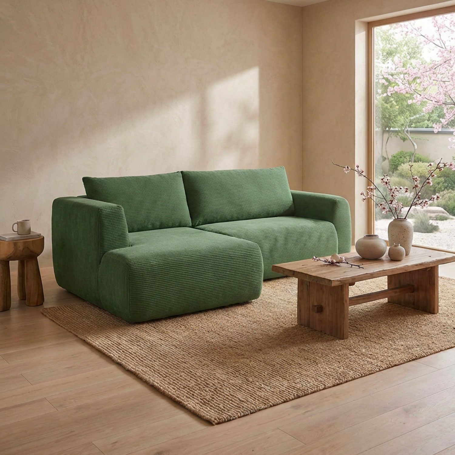 Arendal Corner Sofa – Left Facing – 4 Seater – Green Corduroy - Image 7