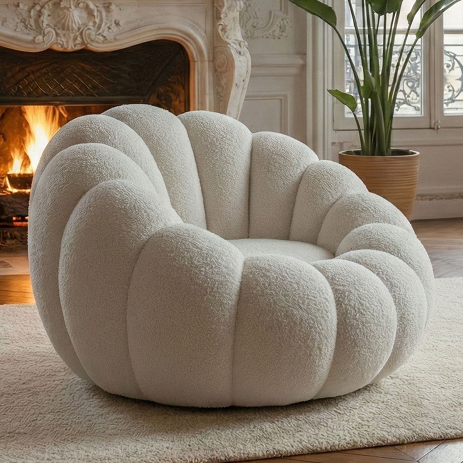 Horsens – Shell Design, Cream Bouclé Fabric