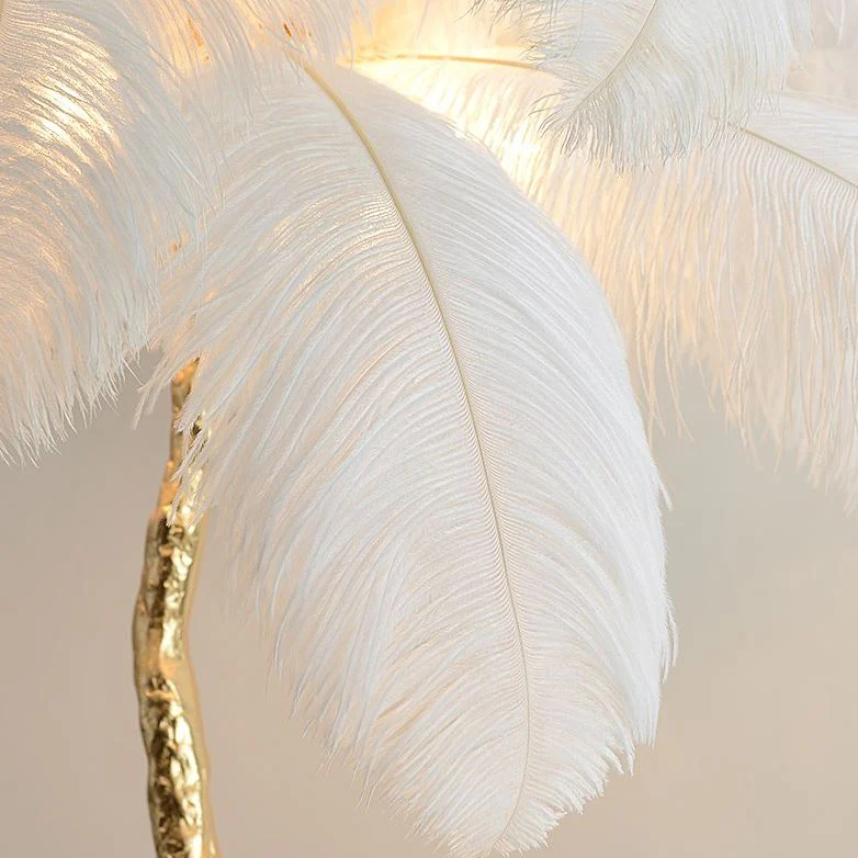 Amèlie Floor Lamp 170 cm – Feather Lamp with Copper Base - Image 2