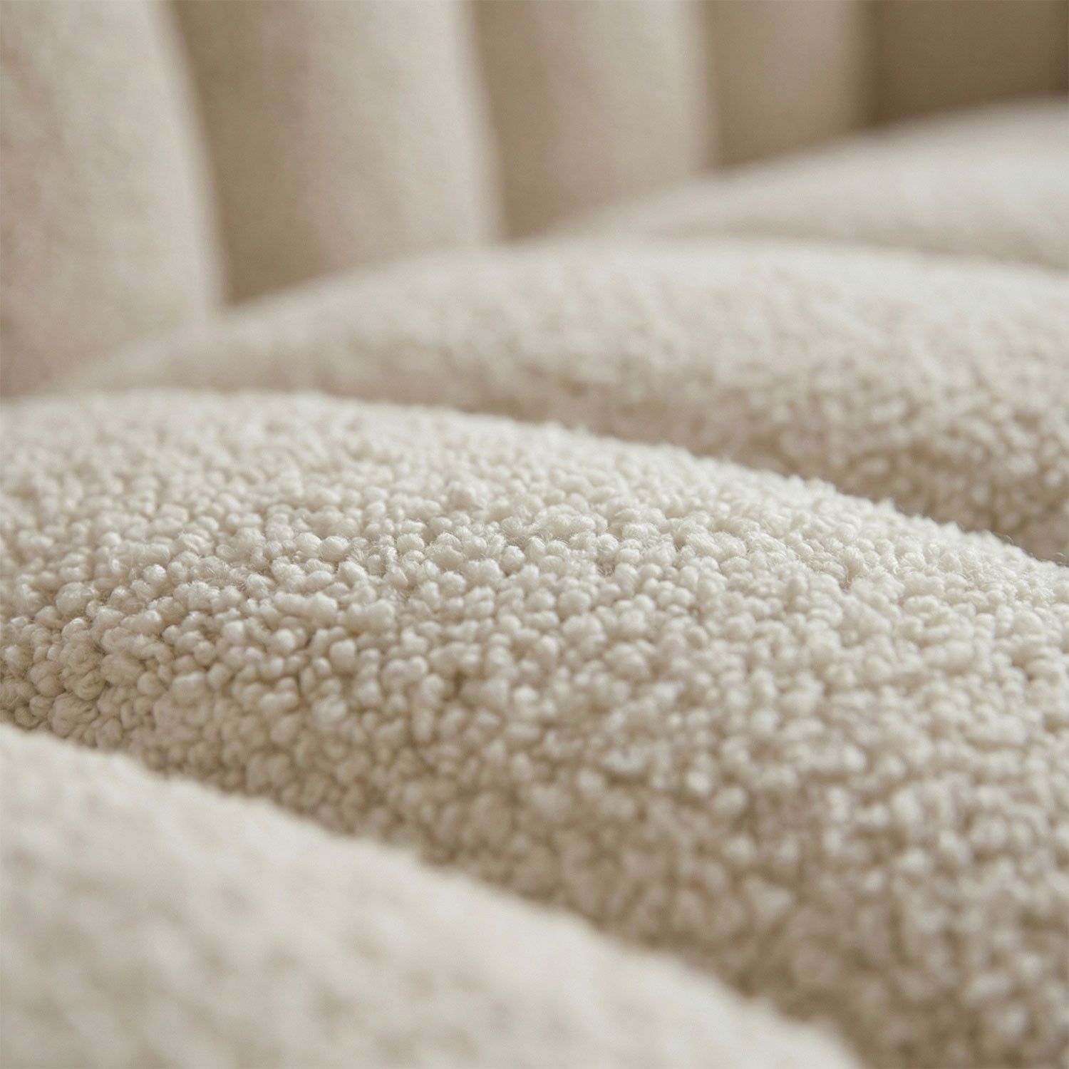 Horsens 2-Seater Sofa – Shell Design, Cream Bouclé Fabric - Image 4