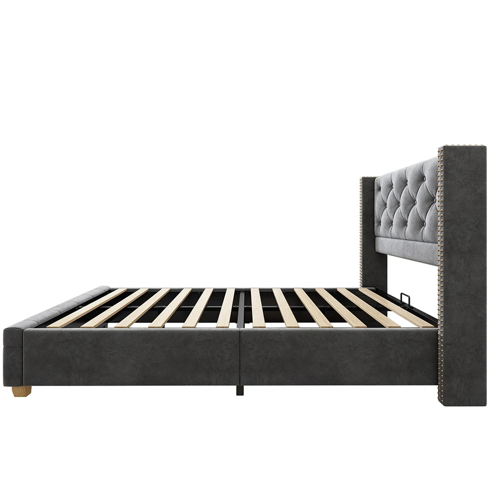 Odense Single Bed 90x200 cm – Velvet with Sturdy Frame - Image 3