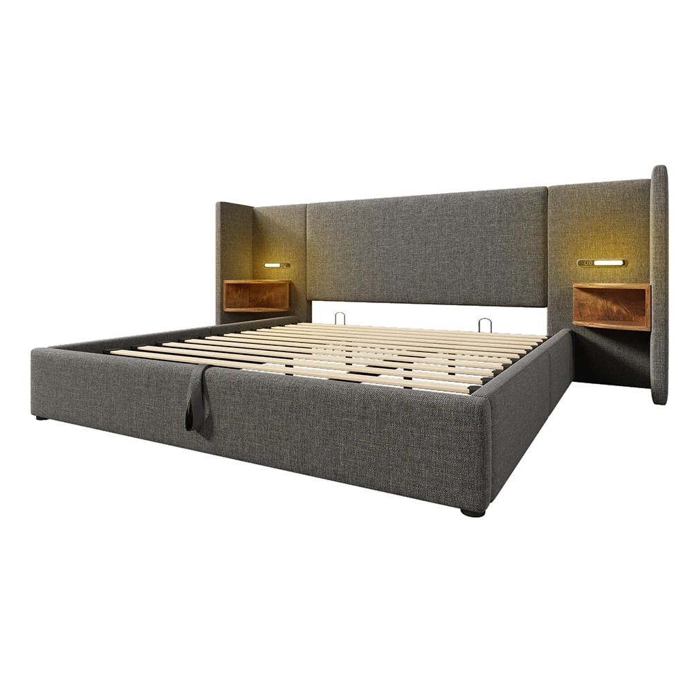 Taastrup Double Bed 180x200 cm with Storage, LED Lighting, and USB-C - Image 5