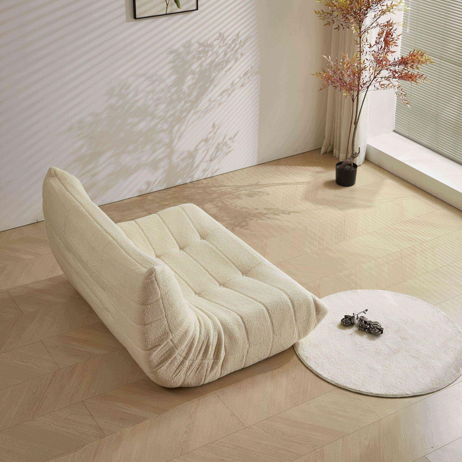 Stavanger 2-Seater Sofa – Beige Bouclé, Scandinavian Comfort - Image 5