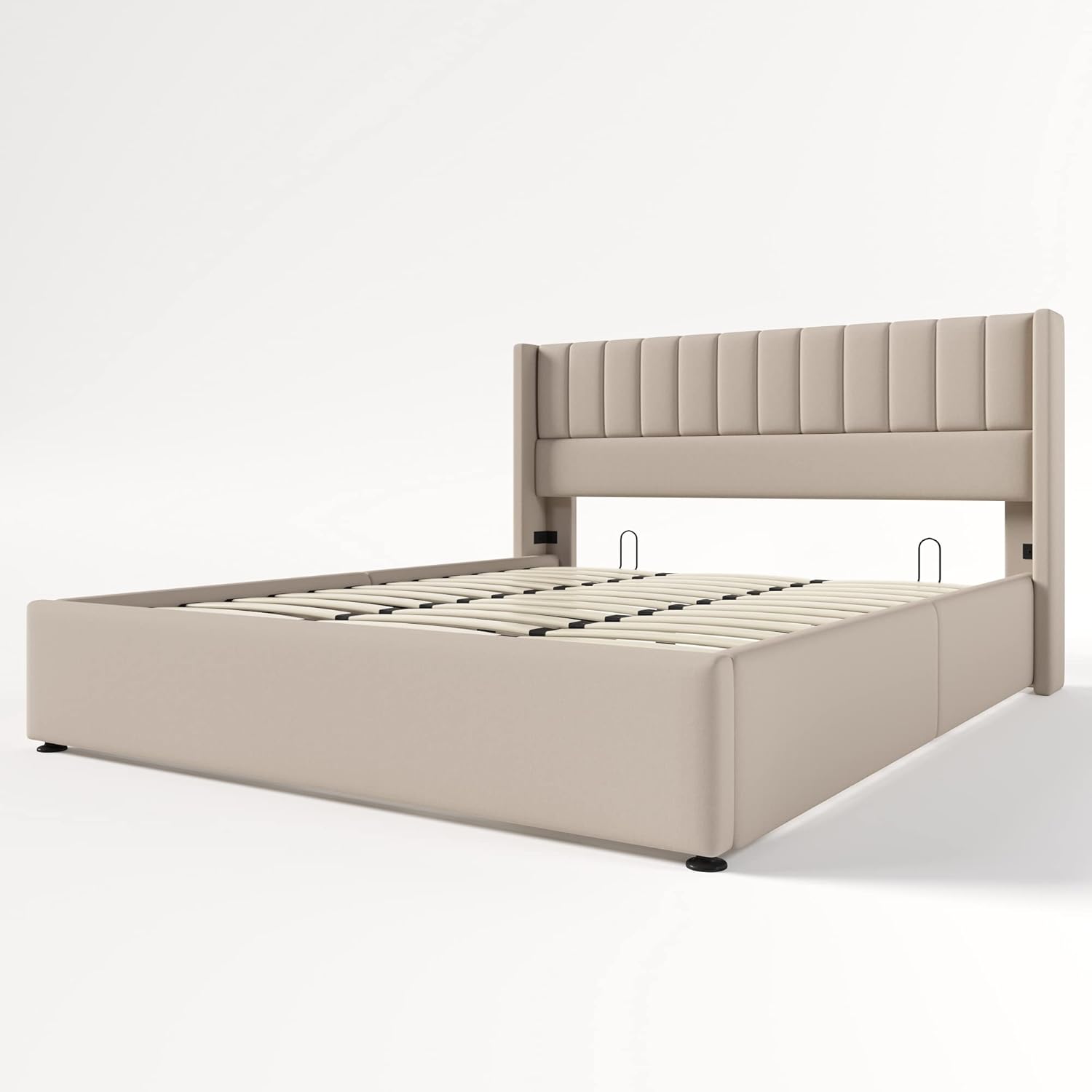 Esbjerg Elegant Bed 180x200 cm with Storage – Beige Linen - Image 3