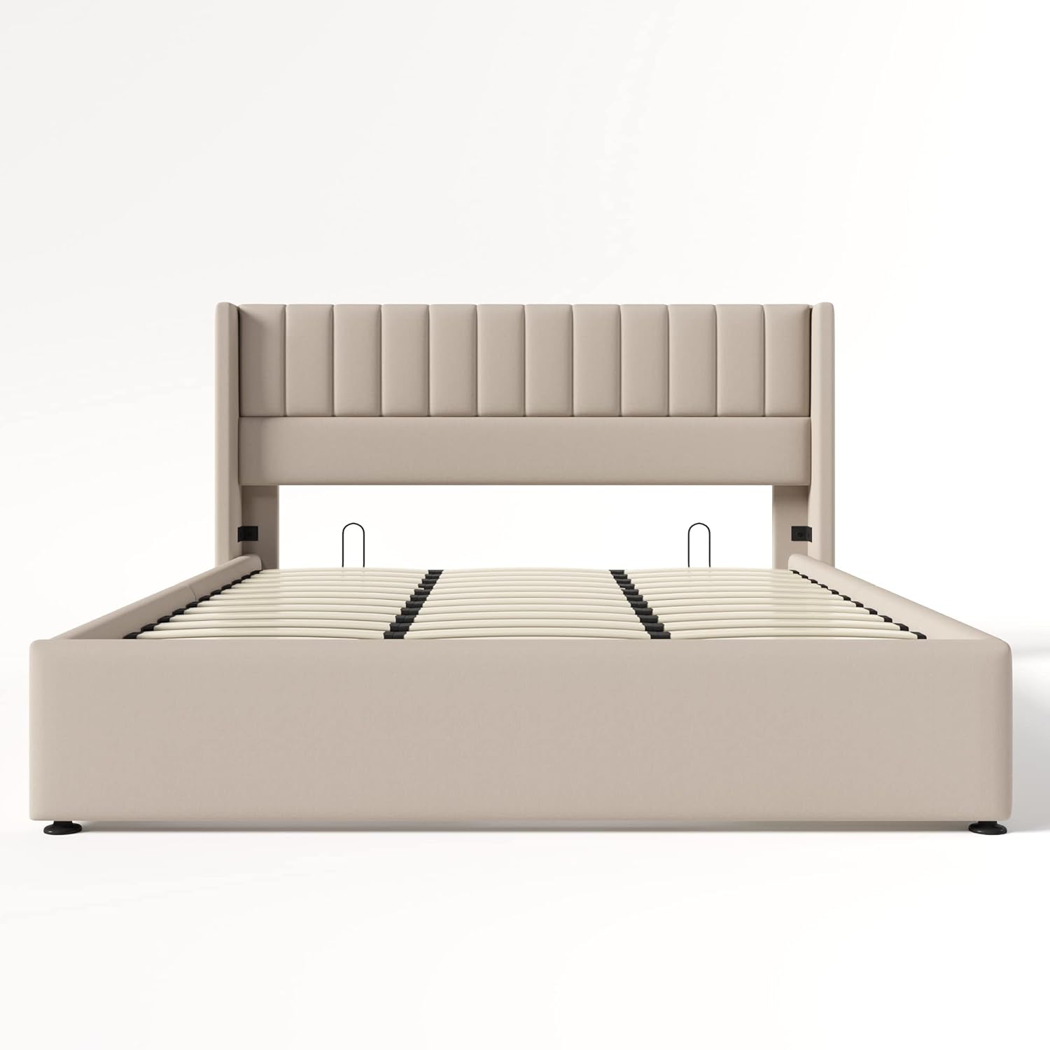 Esbjerg Elegant Bed 180x200 cm with Storage – Beige Linen - Image 4