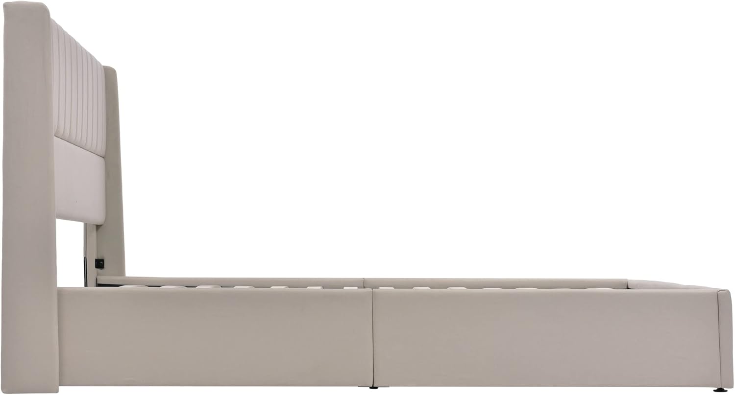 Esbjerg Elegant Bed 180x200 cm with Storage – Beige Linen - Image 5