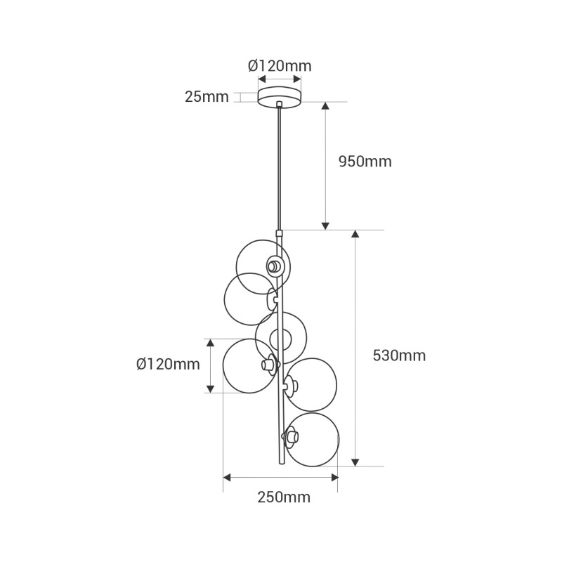 Boden – Modern Pendant Lamp with Glass Spheres - Image 4