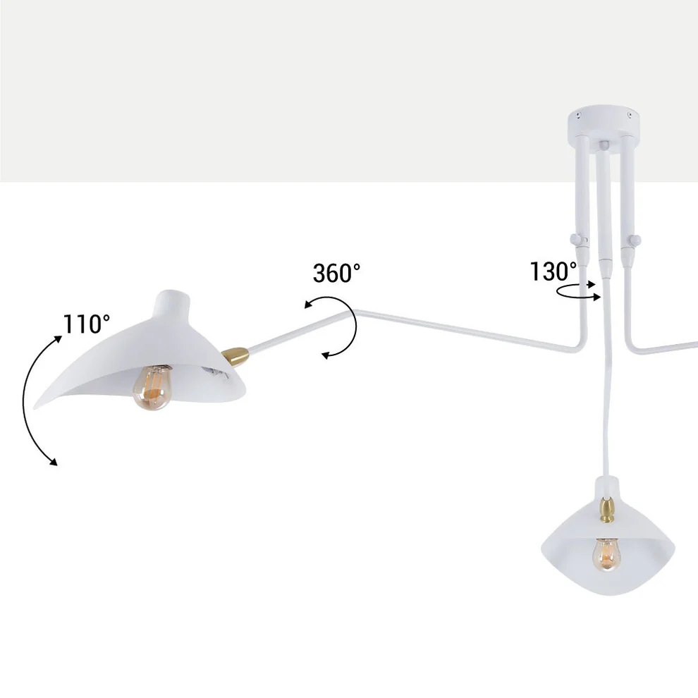 Helsingborg – Scandinavian 3-Arm Ceiling Lamp - Image 11