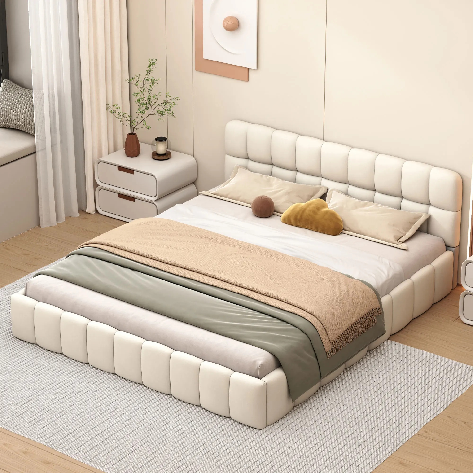 Holmestrand 140×200 cm Bed in Beige - Image 3