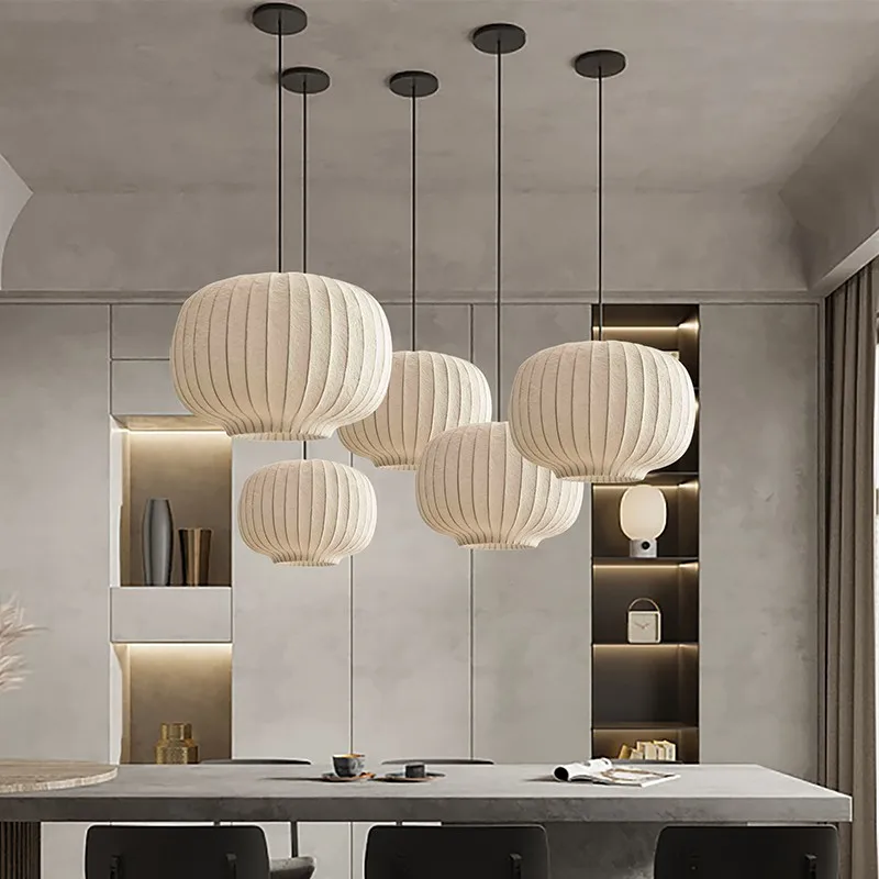 Henningsvær – Scandinavian Silk Pendant Lamp - Image 3