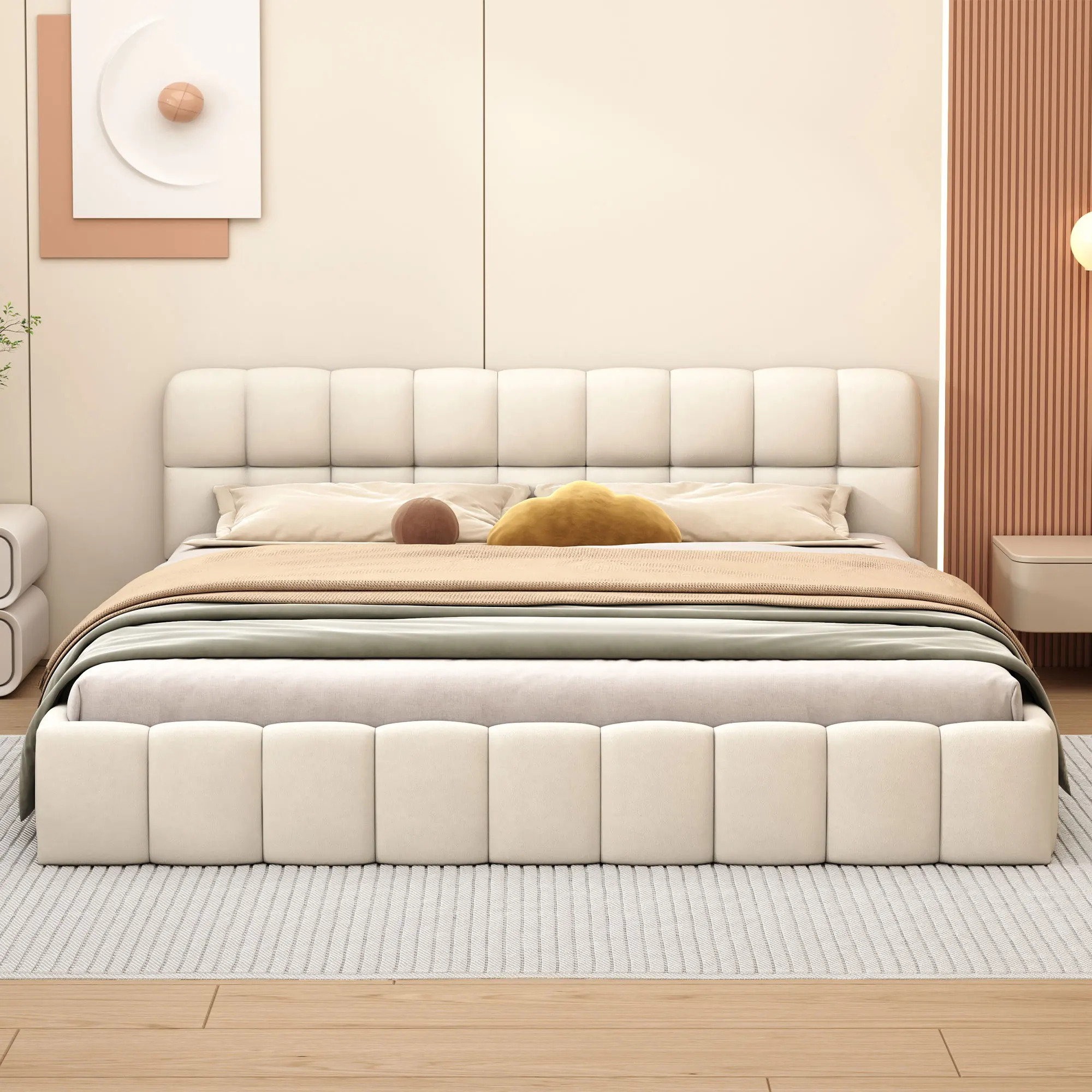 Holmestrand 140×200 cm Bed in Beige - Image 2