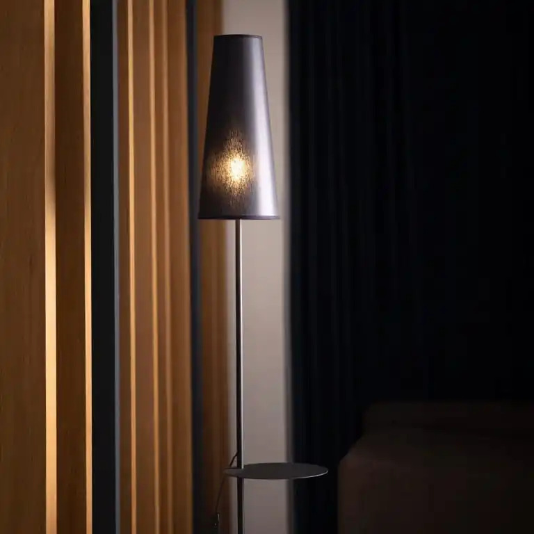 Bodø Floor Lamp 170×36 cm – Black Slim Modern with Shade - Image 2