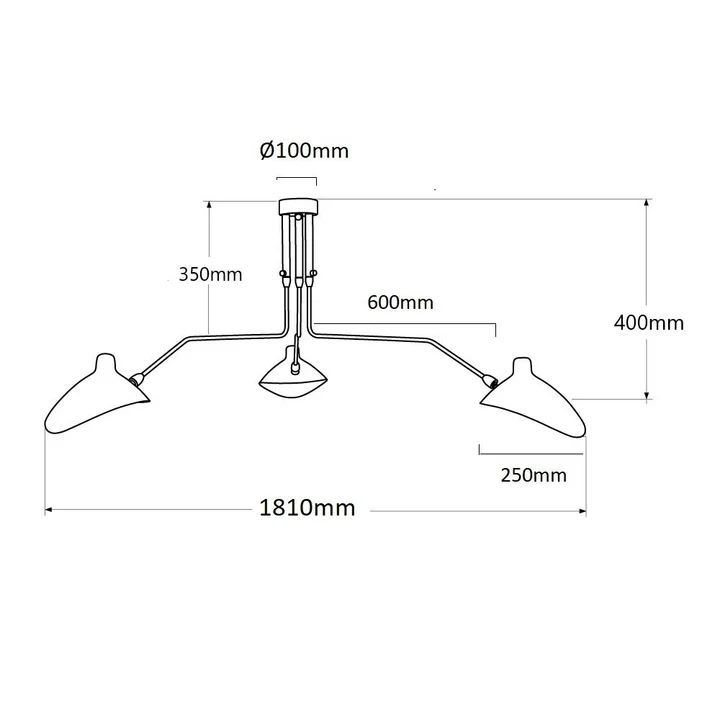 Helsingborg – Scandinavian 3-Arm Ceiling Lamp - Image 4