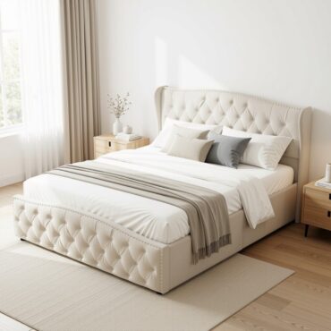 Vejle Säng 160x200 cm – Beige Sammet